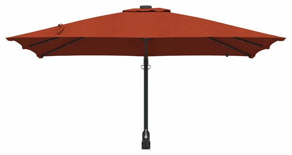Vrtni suncobran S LED lampica Terakota 248,5 x 247,5 x 160 cm - Cinober / 248,5 x 247,5 x 160 cm
