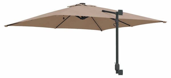 Vrtni suncobran S LED lampica Sivo-smeđa 248,5 x 247,5 x 160 cm - Smeđesiva / 248,5 x 247,5 x 160 cm
