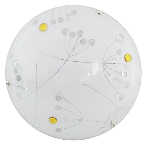 Bijela LED stropna svjetiljka sa staklenim sjenilom ø 30 cm Floral - Candellux Lighting