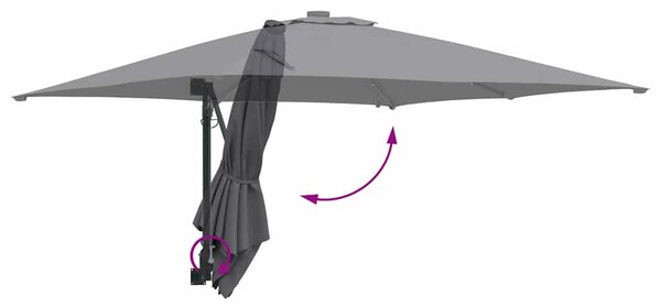 Vrtni suncobran S LED lampica Antracit 248,5 x 247,5 x 160 cm - Antracit / 248,5 x 247,5 x 160 cm