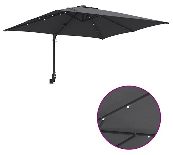 Vrtni suncobran S LED lampica Antracit 248,5 x 247,5 x 160 cm - Antracit / 248,5 x 247,5 x 160 cm