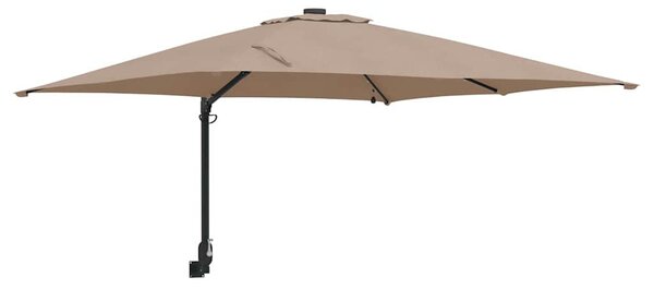 Vrtni suncobran S LED lampica Sivo-smeđa 248,5 x 247,5 x 160 cm - Smeđesiva / 248,5 x 247,5 x 160 cm