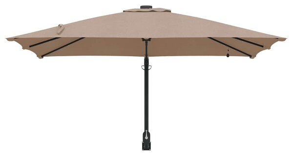 Vrtni suncobran S LED lampica Sivo-smeđa 248,5 x 247,5 x 160 cm - Smeđesiva / 248,5 x 247,5 x 160 cm
