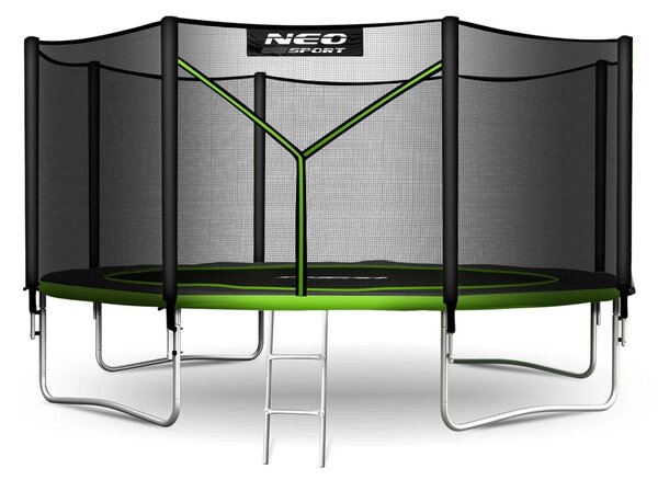 Vrtni trampolin Neo-Sport s vanjskom mrežom i ljestvama, Ø 404 cm (13 stopa), siva, var. NS-13Z231
