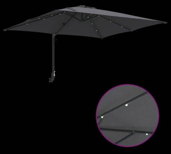 Vrtni suncobran S LED lampica Antracit 248,5 x 247,5 x 160 cm - Antracit / 248,5 x 247,5 x 160 cm