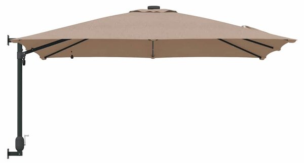 Vrtni suncobran S LED lampica Sivo-smeđa 248,5 x 247,5 x 160 cm - Smeđesiva / 248,5 x 247,5 x 160 cm