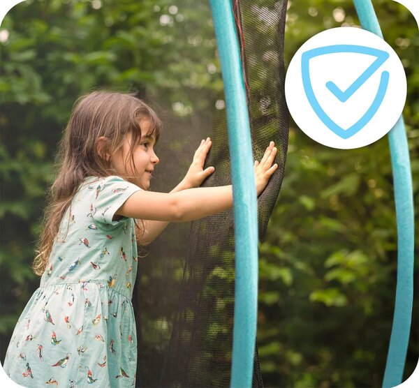 Profilirani vrtni trampolin Neo-Sport, Ø 374 cm (12 ft), unutarnja mreža, siva