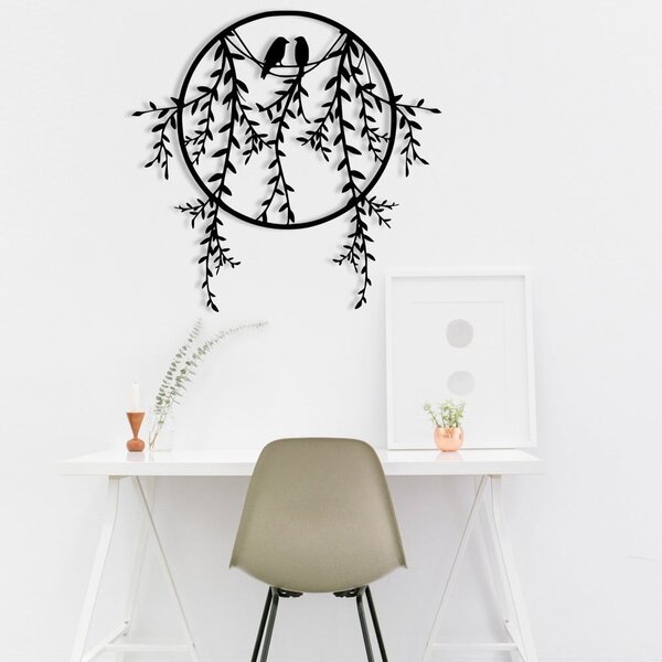 Metalni zidni ukras 45x44 cm Lovebirds - Wallity
