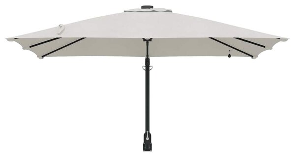 Vrtni suncobran S LED lampica Pijesak 248,5 x 247,5 x 160 cm - Smeđa / 248,5 x 247,5 x 160 cm