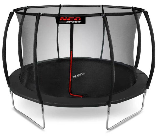 Profilirani vrtni trampolin Neo-Sport, Ø 374 cm (12 ft), unutarnja mreža, siva, var. NS-12C231
