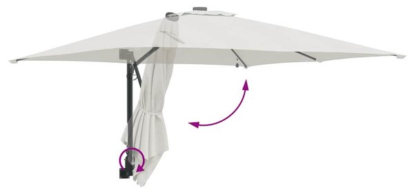 Vrtni suncobran S LED lampica Pijesak 248,5 x 247,5 x 160 cm - Smeđa / 248,5 x 247,5 x 160 cm