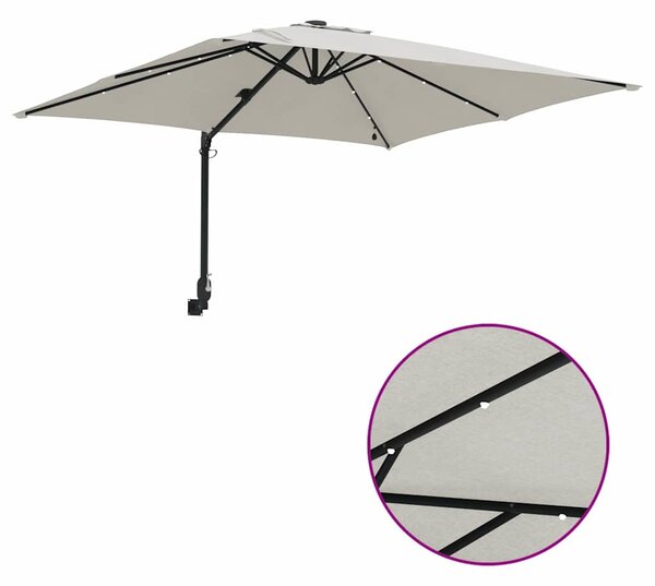Vrtni suncobran S LED lampica Pijesak 248,5 x 247,5 x 160 cm - Smeđa / 248,5 x 247,5 x 160 cm