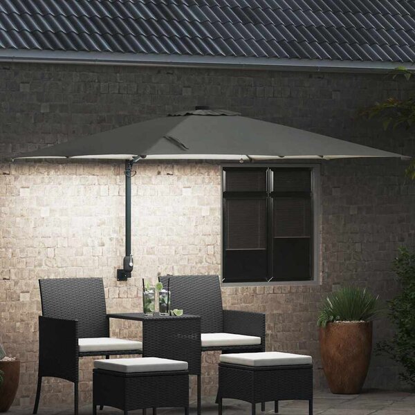 Vrtni suncobran S LED lampica Pijesak 248,5 x 247,5 x 160 cm - Smeđa / 248,5 x 247,5 x 160 cm