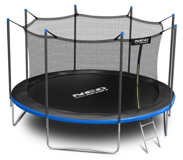Vrtni trampolin Neo-Sport, Ø 404 cm (13 ft), unutarnja mreža i ljestve, siva, var. NS-13W241