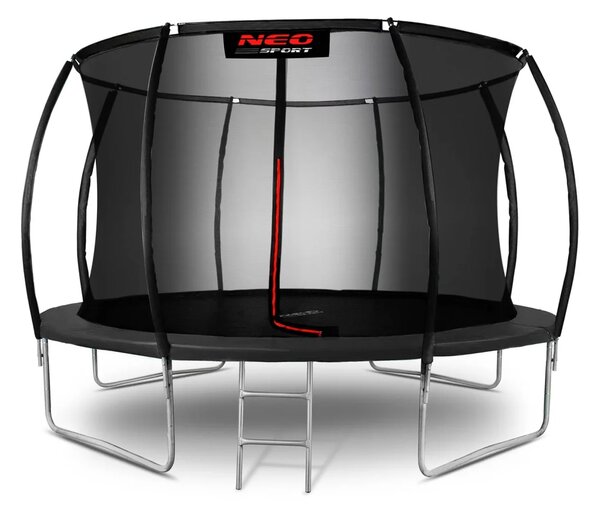 Profilirani vrtni trampolin Neo-Sport, Ø 374 cm (12 ft), unutarnja mreža, siva, var. NS-12C231