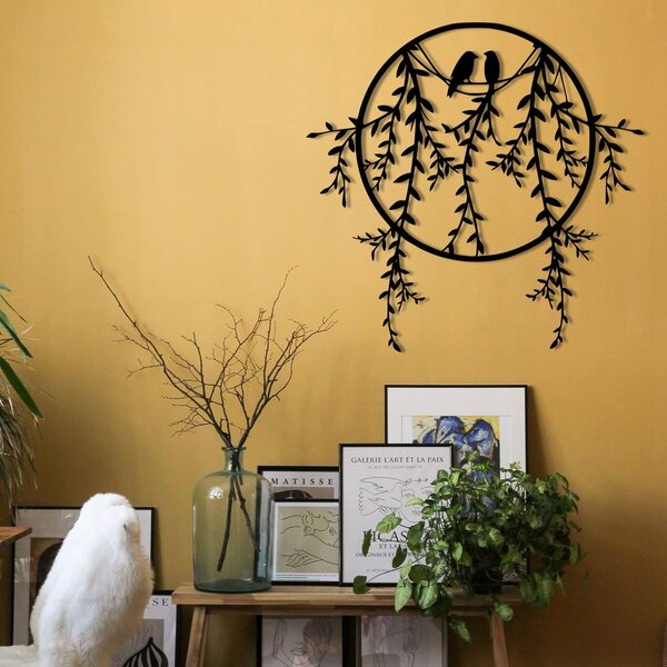 Metalni zidni ukras 45x44 cm Lovebirds - Wallity