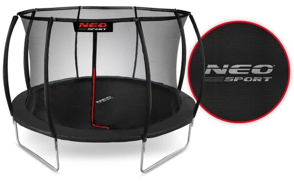 Profilirani vrtni trampolin Neo-Sport, Ø 374 cm (12 ft), unutarnja mreža, siva, var. NS-12C231