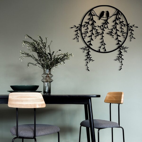 Metalni zidni ukras 45x44 cm Lovebirds - Wallity