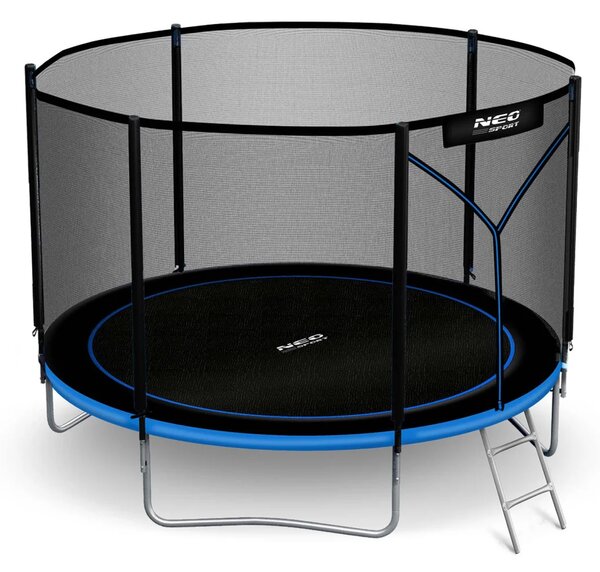 Vrtni trampolin Neo-Sport, Ø 312 cm (10 ft), vanjska mreža i ljestve, siva