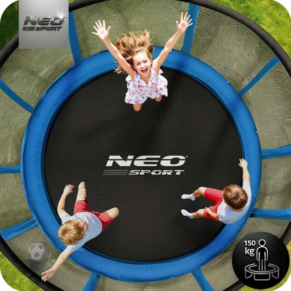 Vrtni trampolin Neo-Sport, Ø 312 cm (10 ft), vanjska mreža i ljestve, plava