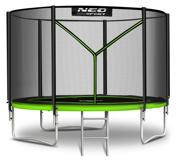 Vrtni trampolin Neo-Sport, Ø 312 cm (10 ft), vanjska mreža i ljestve, siva, var. NS-10Z231