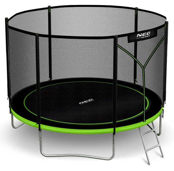 Vrtni trampolin Neo-Sport, Ø 312 cm (10 ft), vanjska mreža i ljestve, siva, var. NS-10Z231