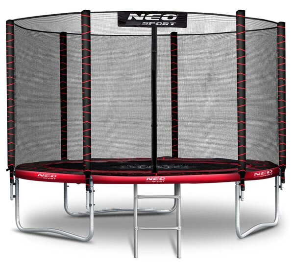 Vrtni trampolin Neo-Sport, Ø 312 cm (10 ft), vanjska mreža i ljestve, siva, var. NS-10Z241
