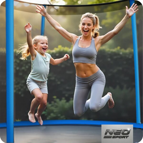 Vrtni trampolin Neo-Sport, Ø 312 cm (10 ft), vanjska mreža i ljestve, plava