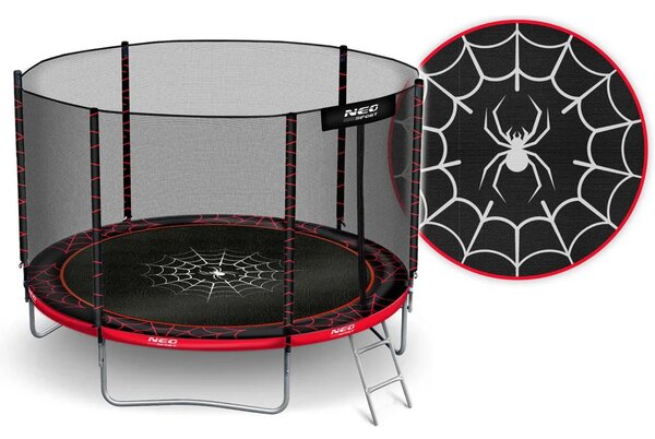 Vrtni trampolin Neo-Sport, Ø 312 cm (10 ft), vanjska mreža i ljestve, siva, var. NS-10Z241