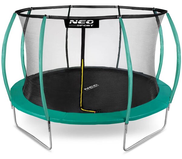 Profilirani vrtni trampolin Neo-Sport, Ø 374 cm (12 ft), unutarnja mreža, siva