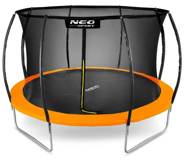 Profilirani vrtni trampolin Neo-Sport, Ø 374 cm (12 ft), unutarnja mreža, siva, var. NS-12C201