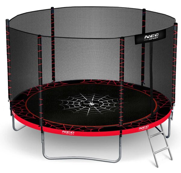 Vrtni trampolin Neo-Sport, Ø 312 cm (10 ft), vanjska mreža i ljestve, siva, var. NS-10Z241