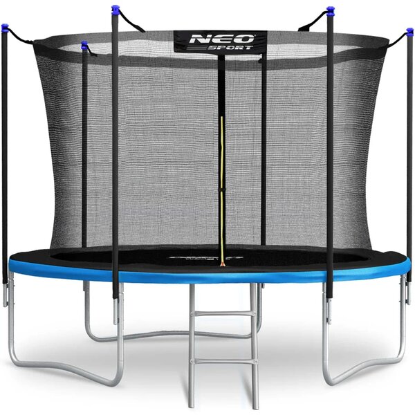 Vrtni trampolin Neo-Sport, Ø 312 cm (10 ft), unutarnja mreža i ljestve, siva, var. NS-10W241