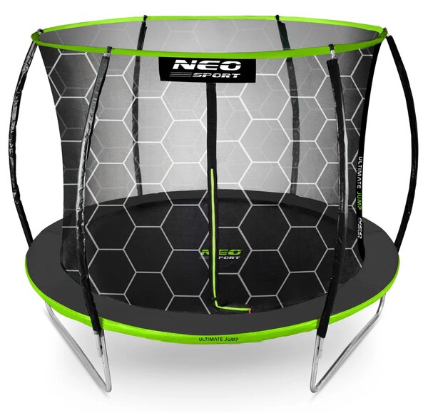 Profilirani vrtni trampolin Neo-Sport, Ø 312 cm (10 ft), unutarnja mreža, siva, var. NS-10C221