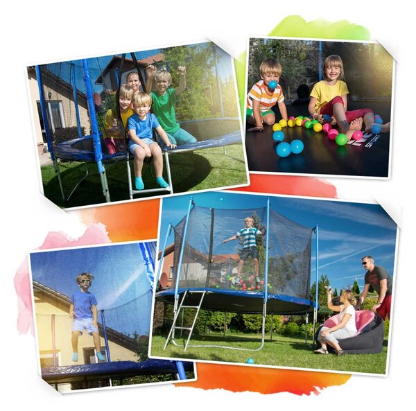 Vrtni trampolin Neo-Sport, Ø 312 cm (10 ft), unutarnja mreža i ljestve, siva, var. NS-10W241