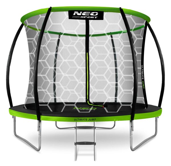 Profilirani vrtni trampolin Neo-Sport, Ø 312 cm (10 ft), unutarnja mreža, siva, var. NS-10C221