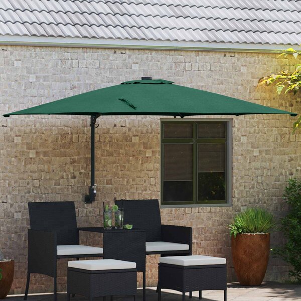 Vrtni suncobran Zelena 248,5 x 247,5 x 160 cm Poliester i čelik - Zelena / 248,5 x 247,5 x 160 cm