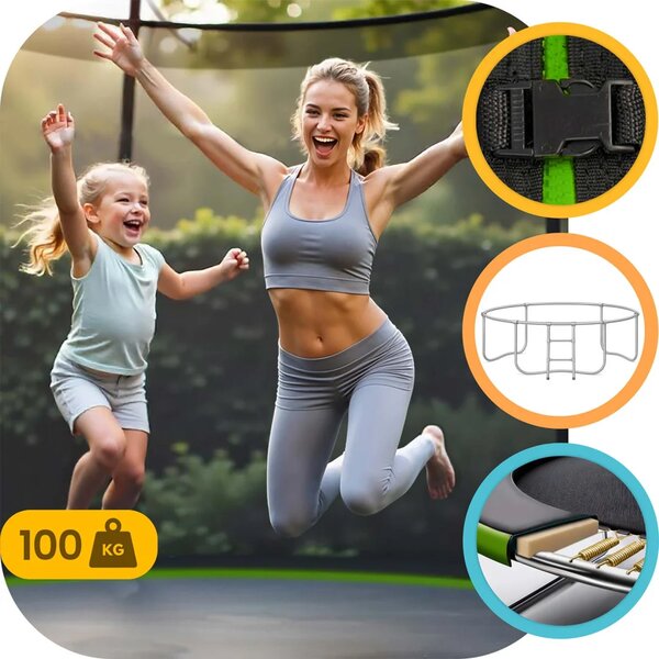 Vrtni trampolin Neo-Sport NS-08W231 252 cm, 8 ft, unutarnja mreža i ljestve
