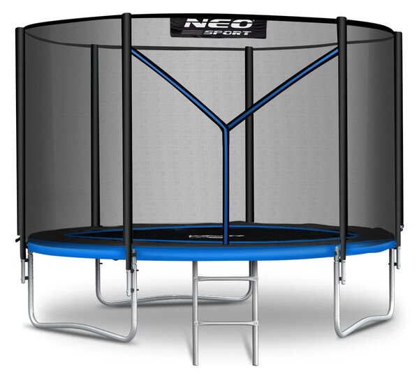 Vrtni trampolin Neo-Sport, Ø 252 cm (8 ft), vanjska mreža i ljestve, siva