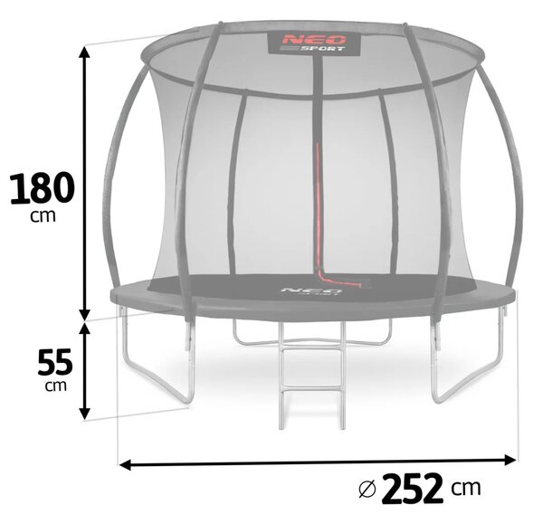 Profilirani vrtni trampolin Neo-Sport NS-08C231 252 cm, 8 ft, unutarnja mreža