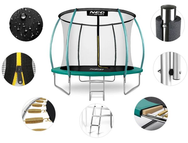 Profilirani vrtni trampolin Neo-Sport NS-08C181 252 cm, 8 ft, unutarnja mreža