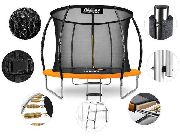 Profilirani vrtni trampolin Neo-Sport NS-08C201 252 cm, 8 ft, unutarnja mreža