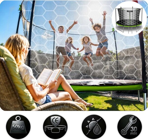 Vrtni trampolin Neo-Sport NS-06W231 183 cm, 6 ft, unutarnja mreža i ljestve