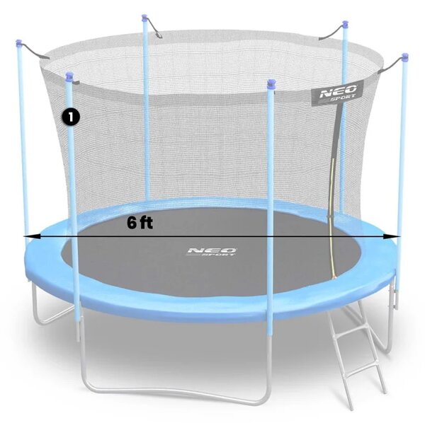 Gornji stup za trampolin Neo-Sport 183 cm, 6 ft, unutarnja mreža, plava