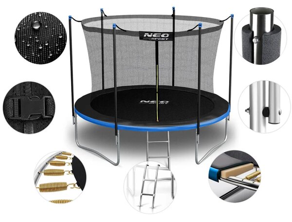Vrtni trampolin Neo-Sport NS-06W241 183 cm, 6 ft, unutarnja mreža i ljestve