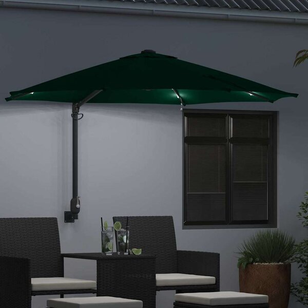 Vrtni suncobran Zelena 248 x 248 x 148 cm Poliester i čelik - Zelena / 248 x 248 x 148 cm
