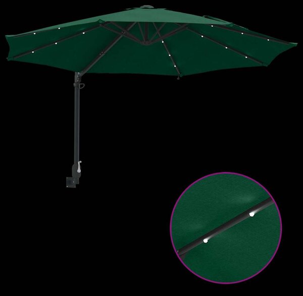 Vrtni suncobran Zelena 248 x 248 x 148 cm Poliester i čelik - Zelena / 248 x 248 x 148 cm