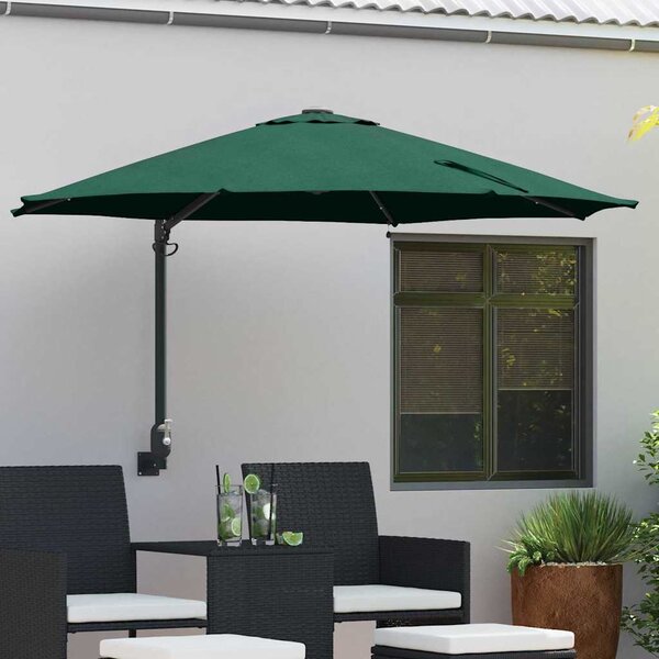 Vrtni suncobran Zelena 248 x 248 x 148 cm Poliester i čelik - Zelena / 248 x 248 x 148 cm