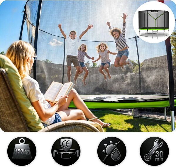 Vrtni trampolin Neo-Sport NS-06Z231 183 cm, 6 ft, vanjska mreža i ljestve