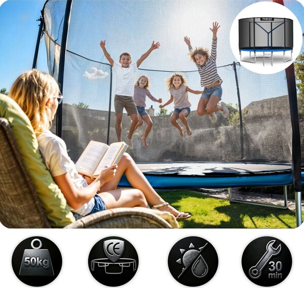 Vrtni trampolin Neo-Sport NS-06Z221 183 cm, 6 ft, vanjska mreža i ljestve